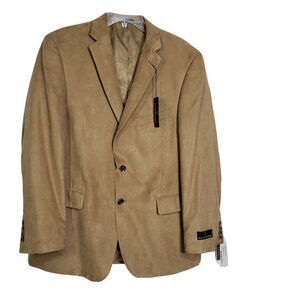 Jean Paul Germain Men's Sport Coat Size 42 Regular Tan 100% Microfiber 2 Button